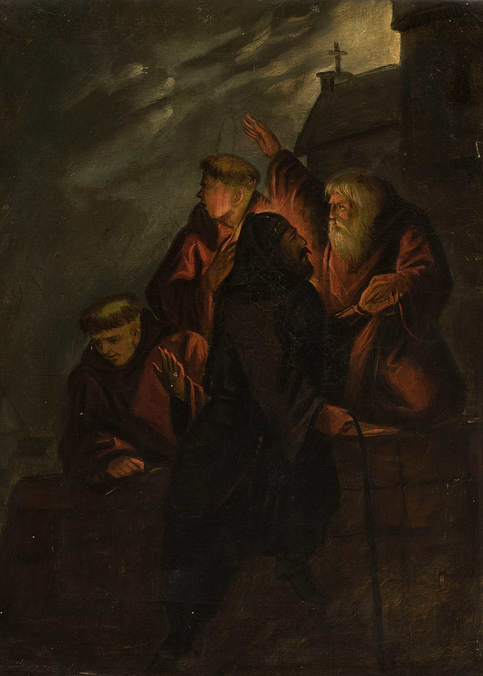 Monks in a Dramatic Scene