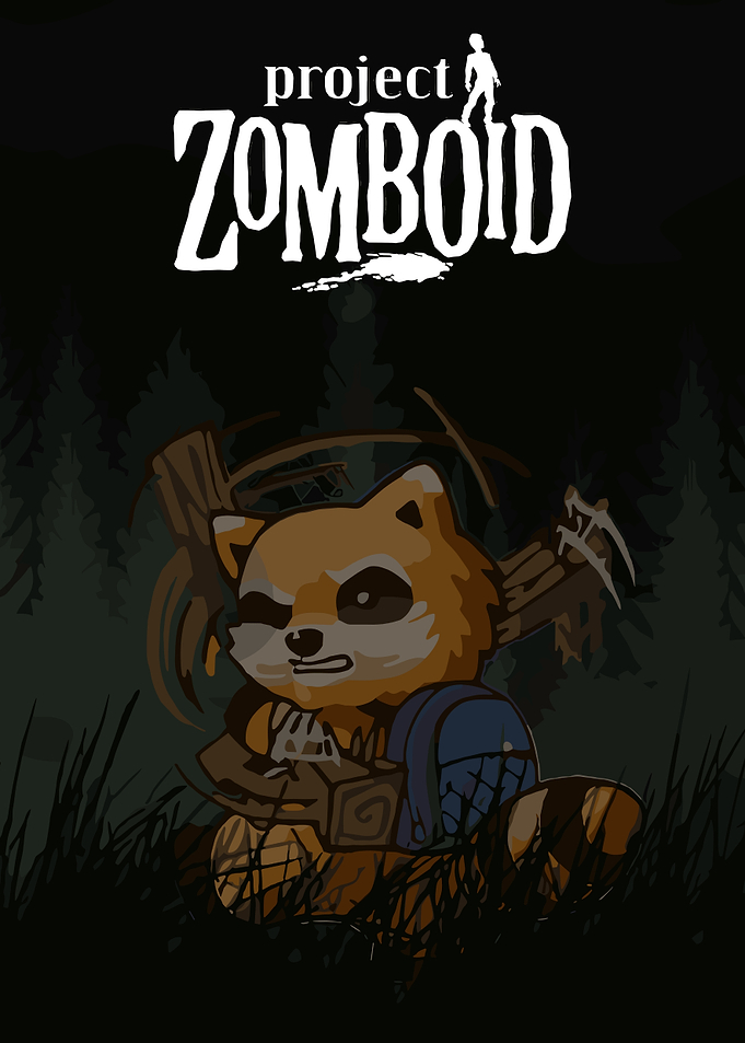 Project Zomboid Raccoon Character Art
