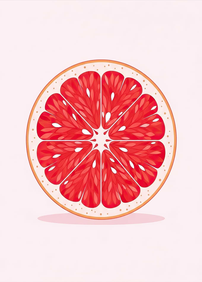 Grapefruit Slice Illustration