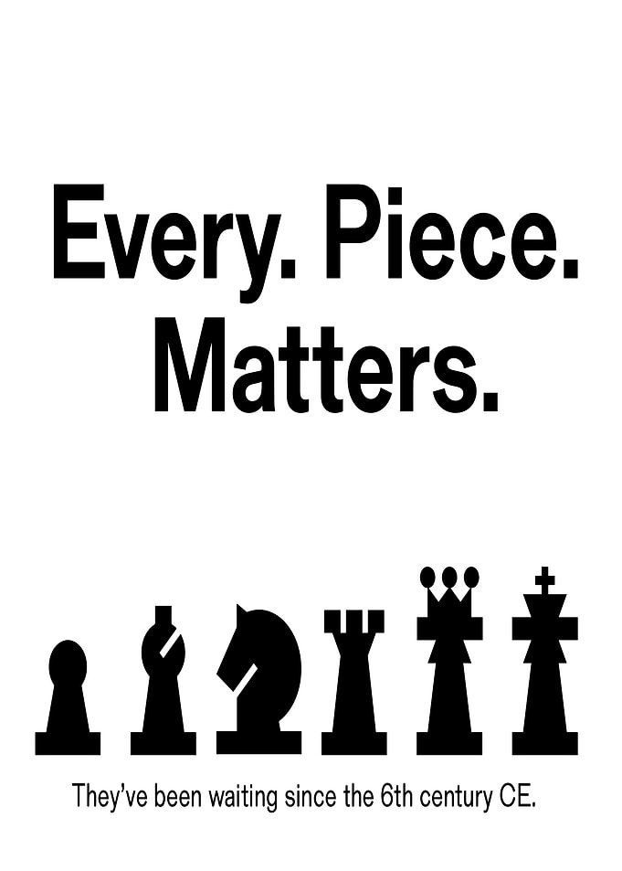 Chess Pieces and Text