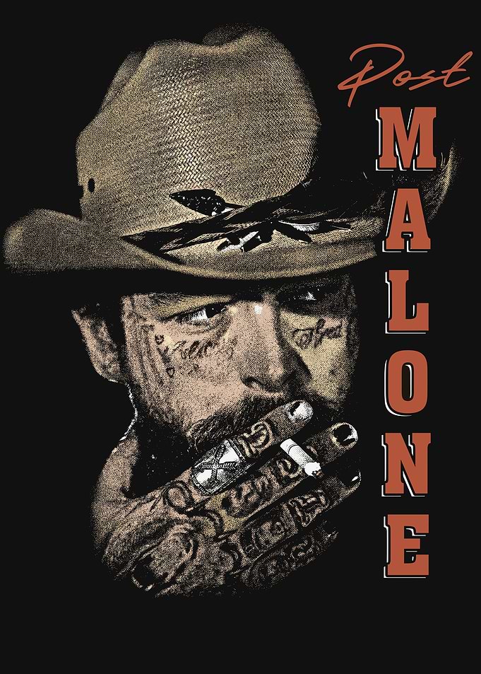 Post Malone Cowboy Hat and Cigar