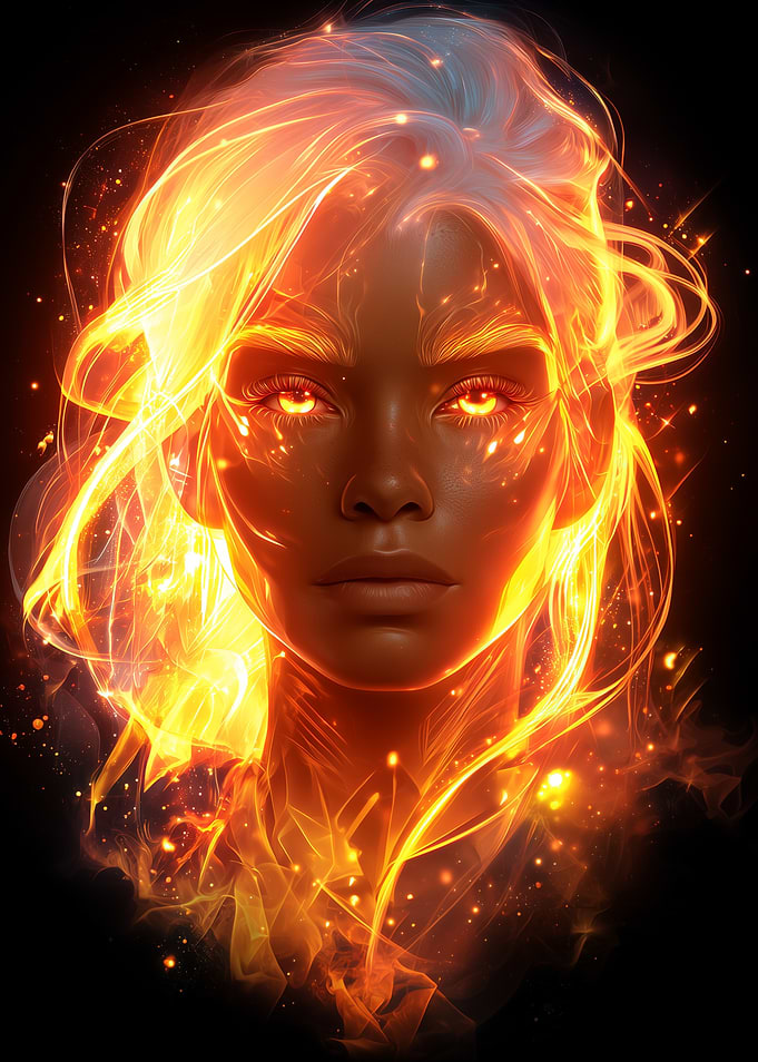 Fiery Woman Portrait