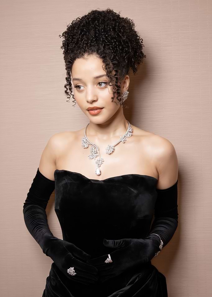 Elegant chase infiniti in Black Gown and Jewelry