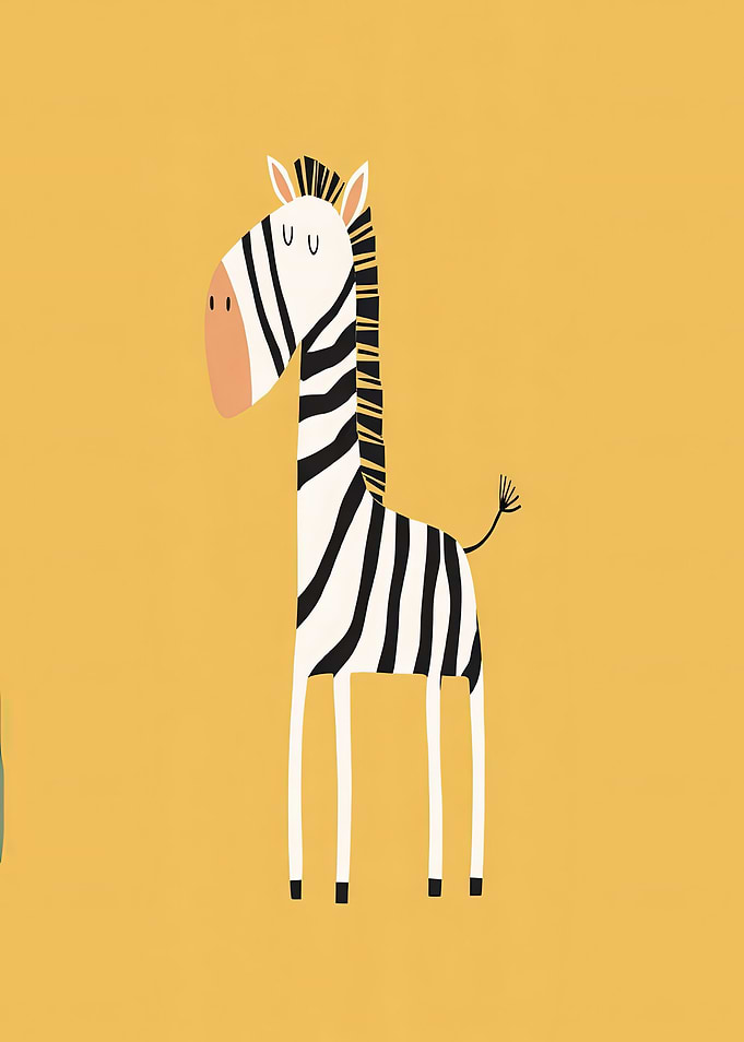 Cute Zebra Illustration Safari Animal