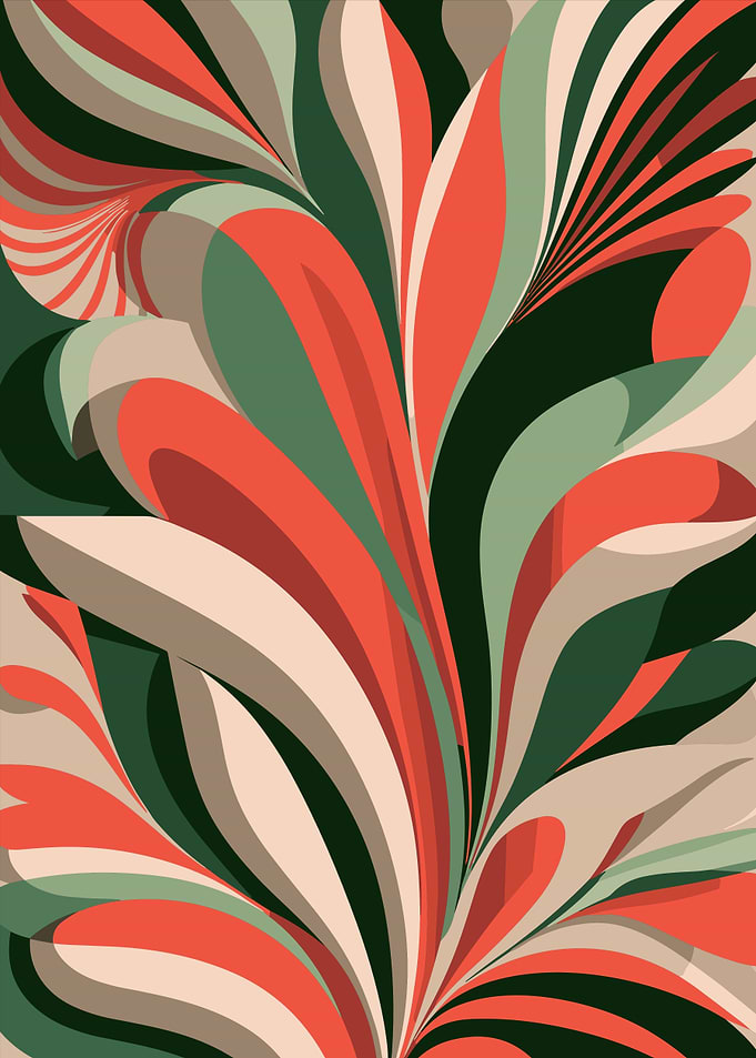 Retro Abstract Swirling Floral Pattern