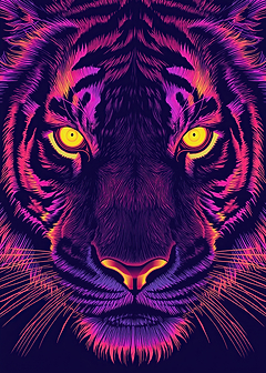 Neon Tiger Portrait