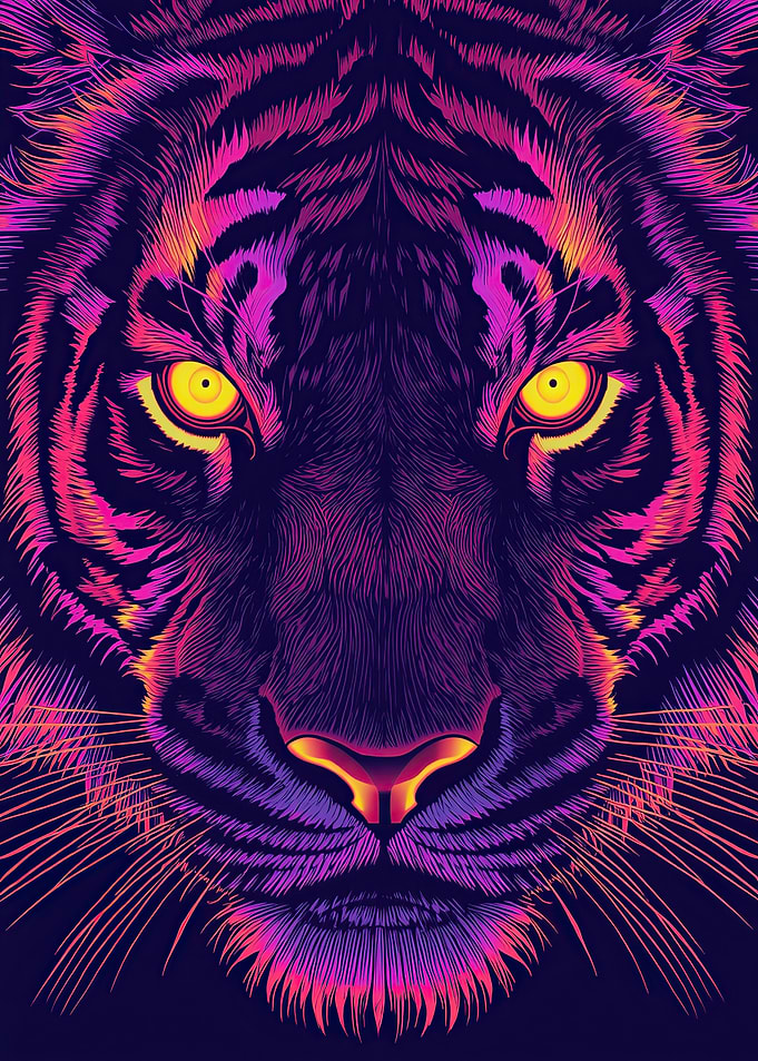 Neon Tiger Portrait