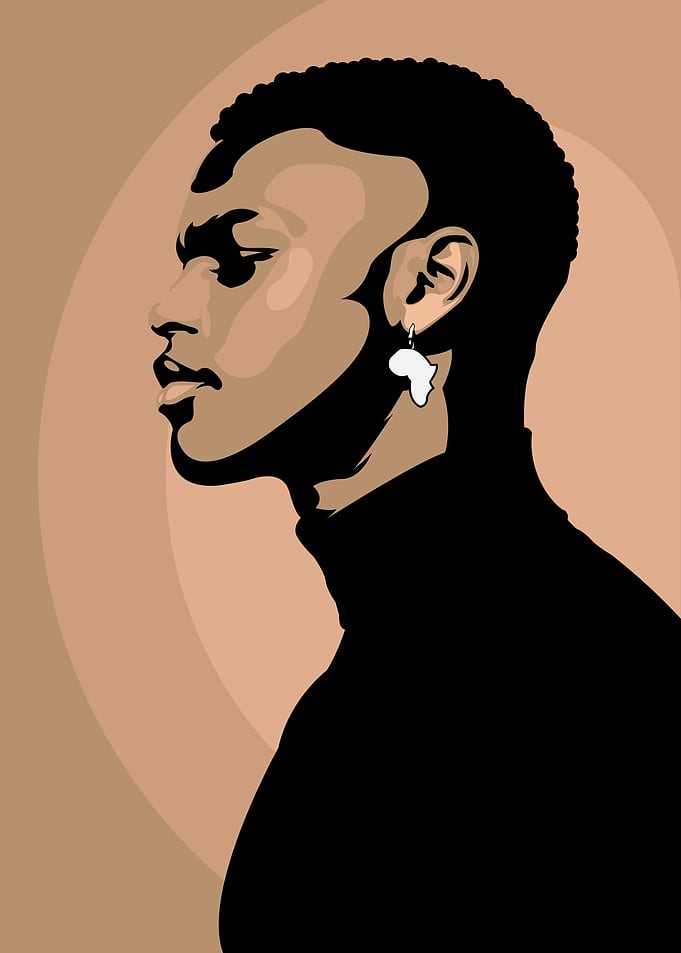 Man with Africa earring