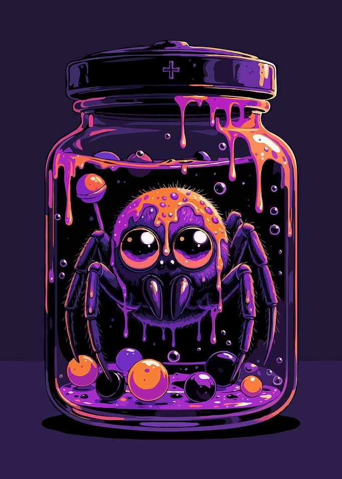 Cute Spider in a Jar