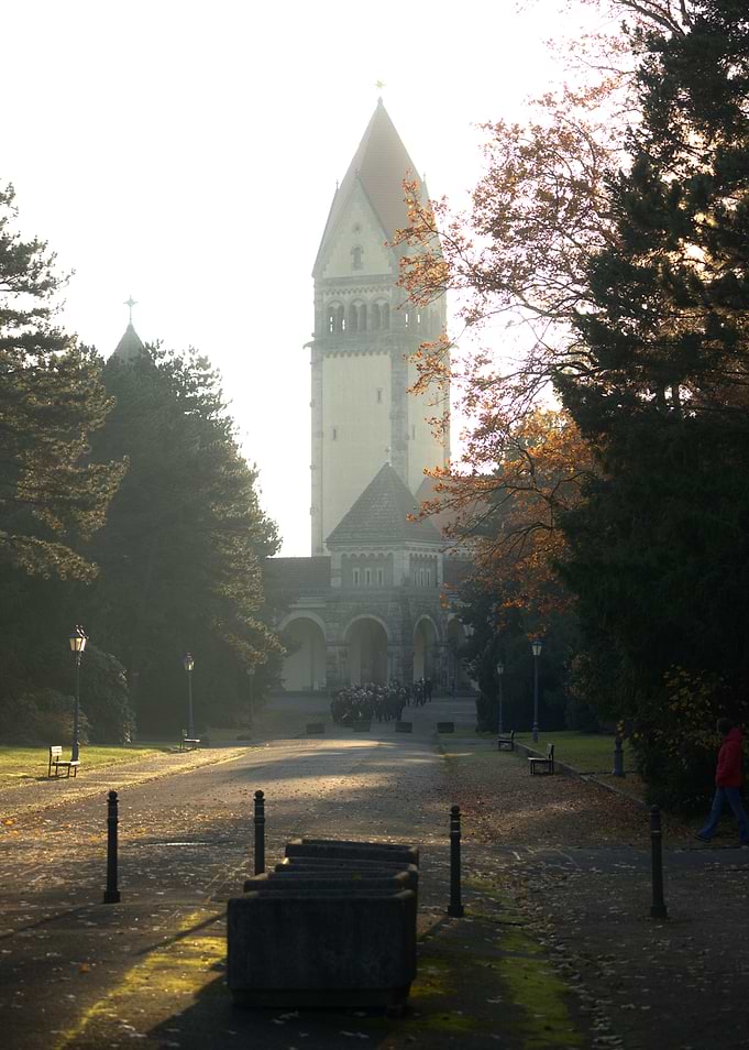 Monumental Tower in Autumn Park