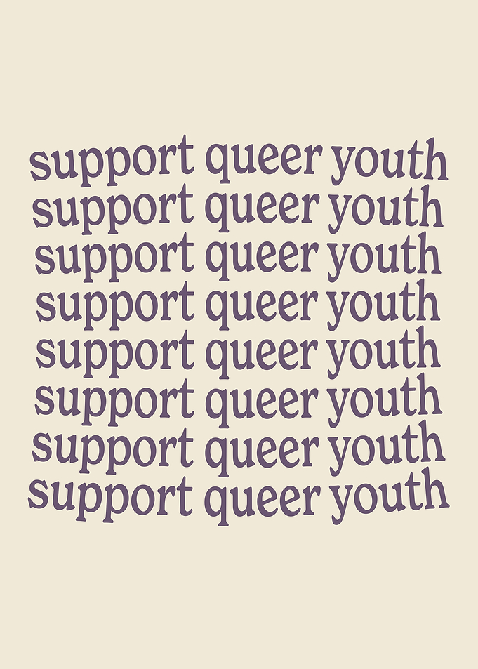 Support Queer Youth Text Art