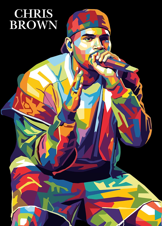 Chris Brown Pop Art Portrait