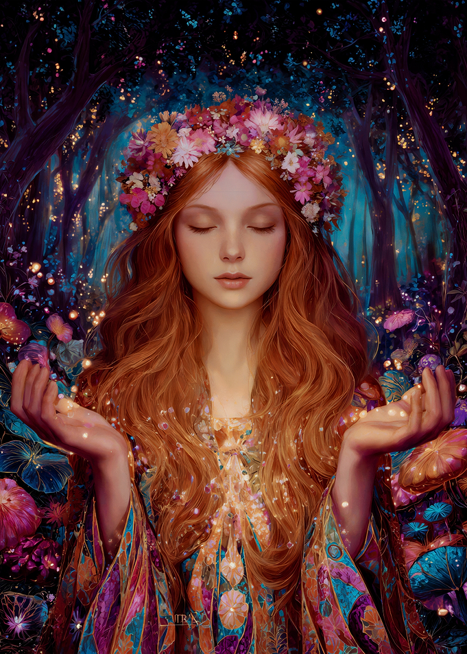 Ethereal Floral Crown Fairy Portrait
