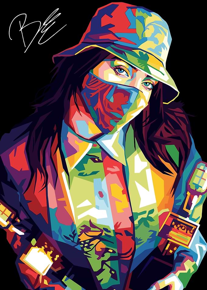 Billie Eilish Colorful Portrait
