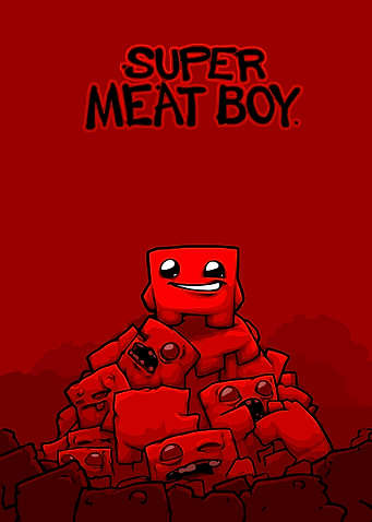 Super Meat Boy Game Cover Art