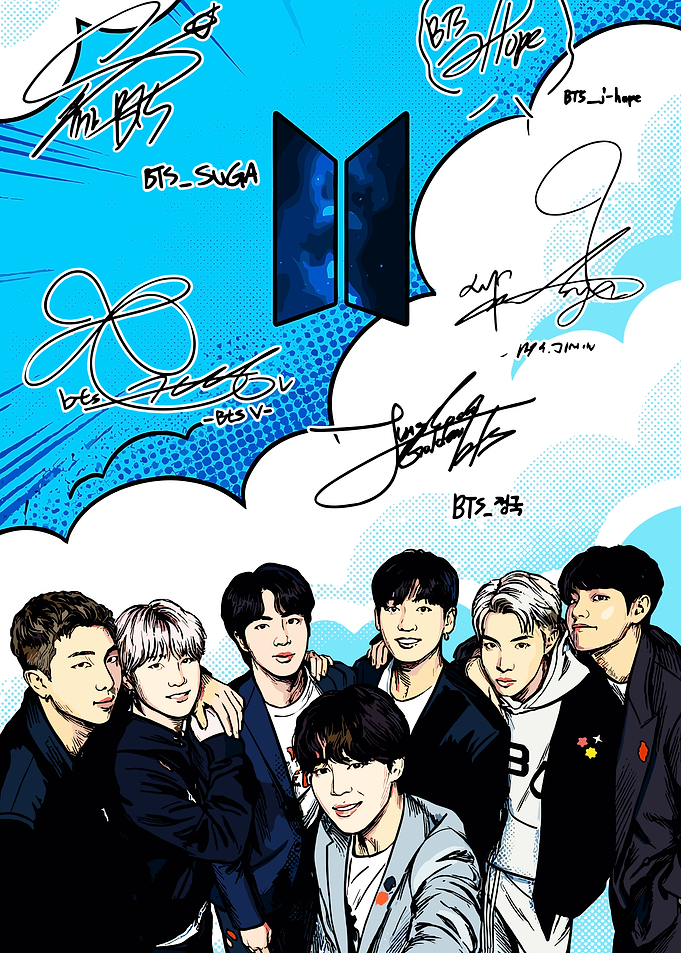 BTS Members with Signatures