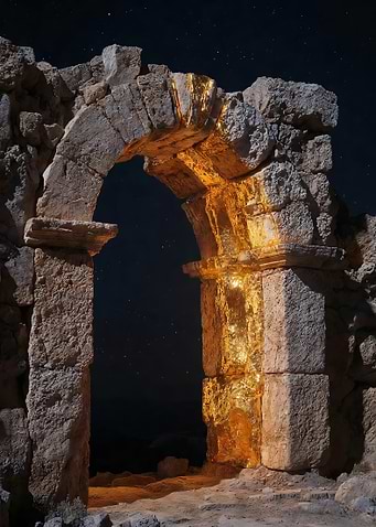 Archway Illuminated by Gold