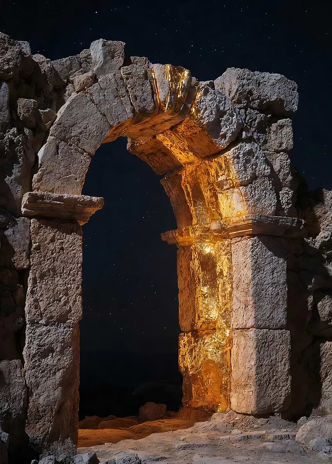 Archway Illuminated by Gold