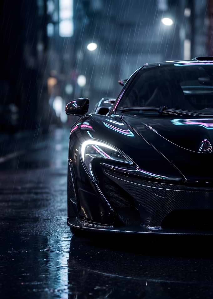 McLaren P1 in Rainy City Night