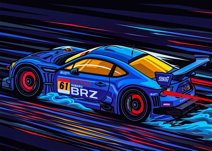 Blue Subaru BRZ Race Car