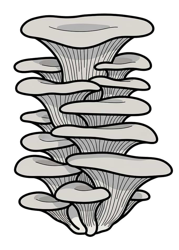 Oyster Mushrooms Illustration