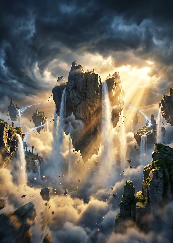 Floating Islands with Waterfalls