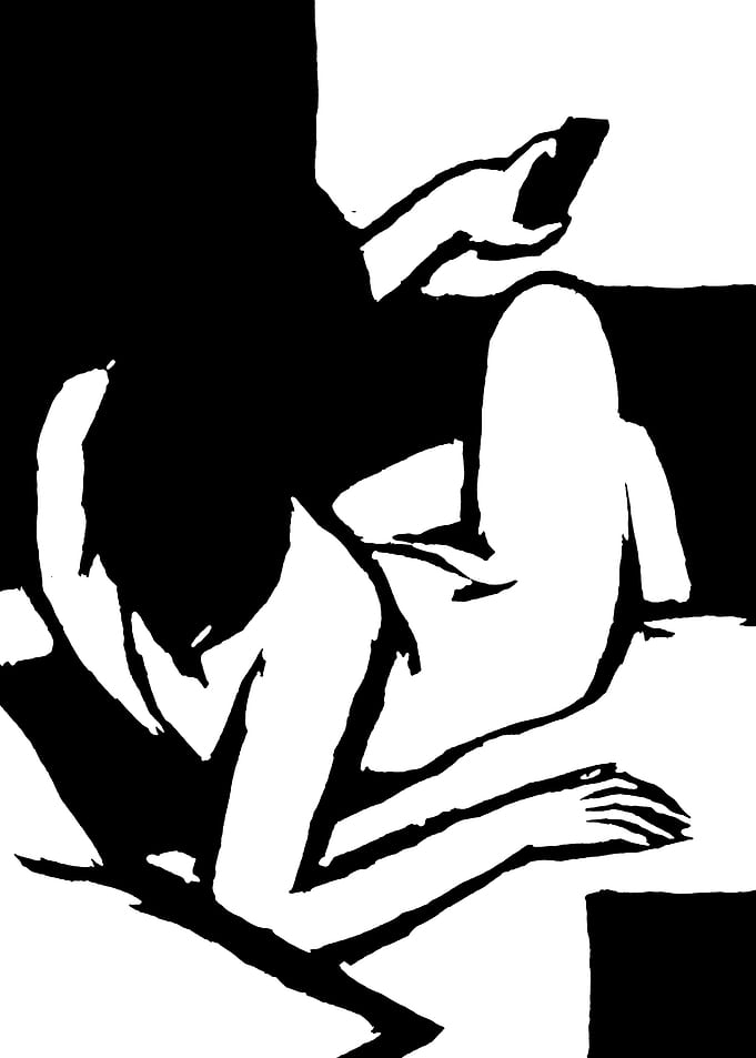 Stylized Figure with Phone