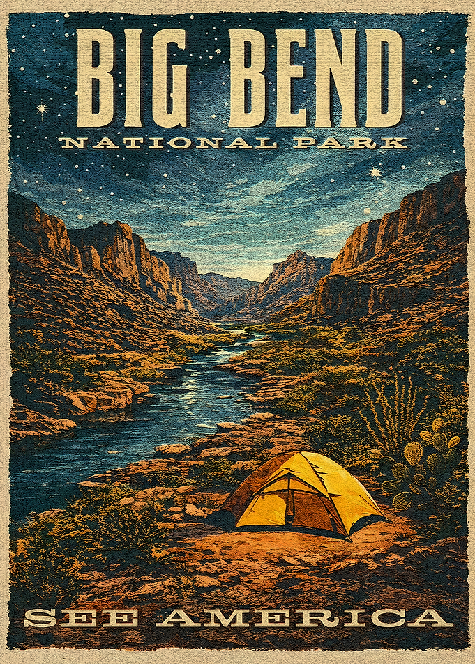 Big Bend National Park Vintage Poster