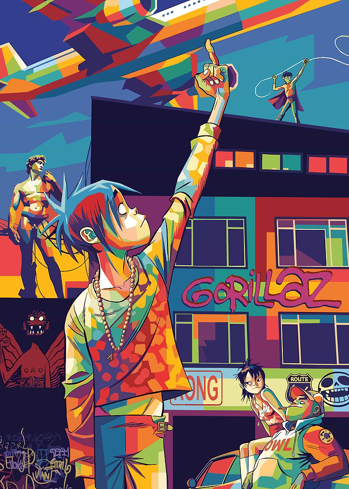 Gorillaz Pop Art Illustration