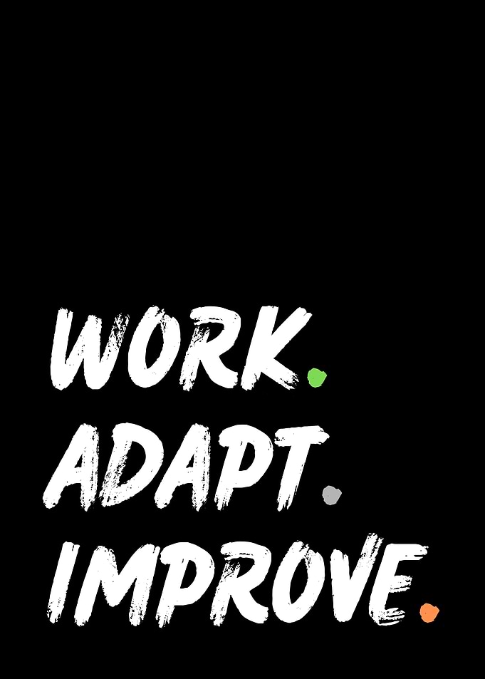 Work Adapt Improve motivational text