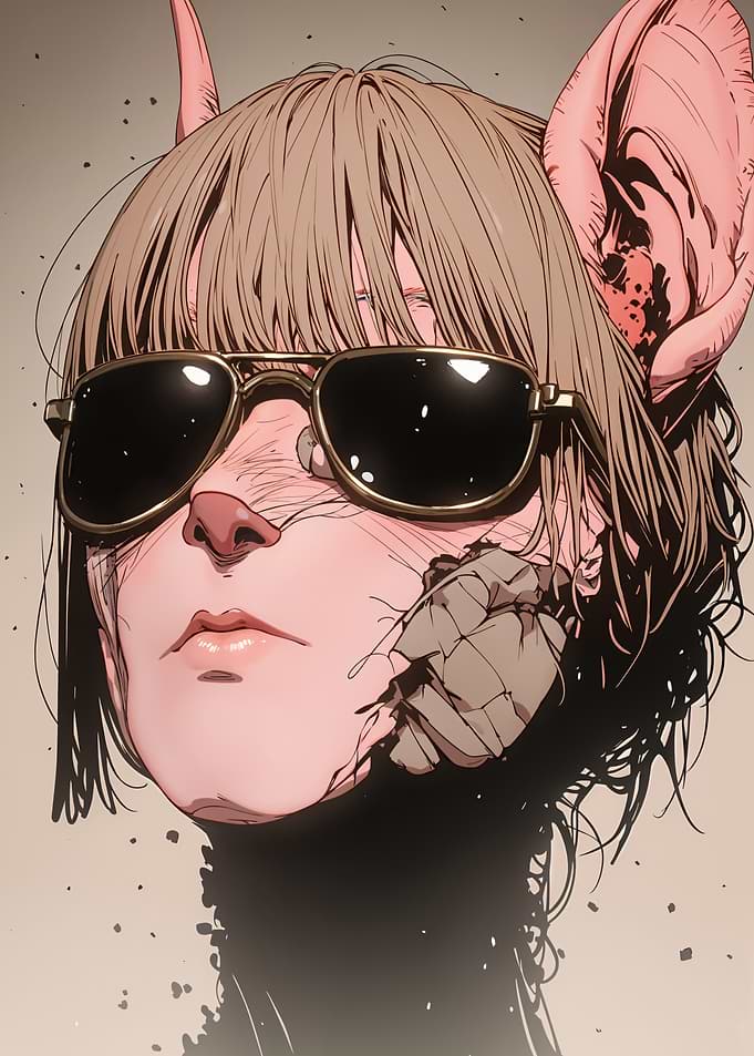Anime Mouse Girl with Sunglasses