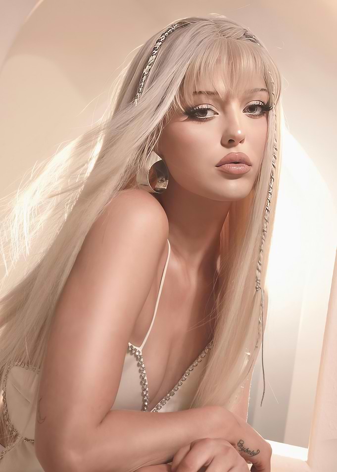 Glamorous loren gray with Blonde Hair