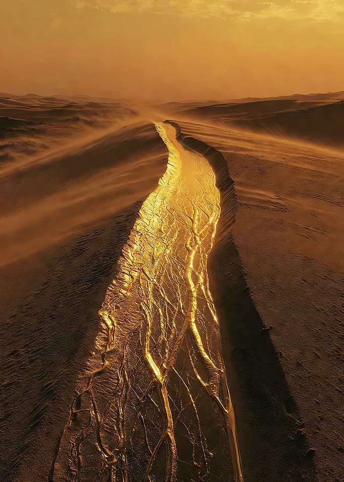 Golden Desert River