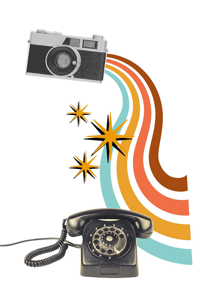Retro Camera and Rotary Phone
