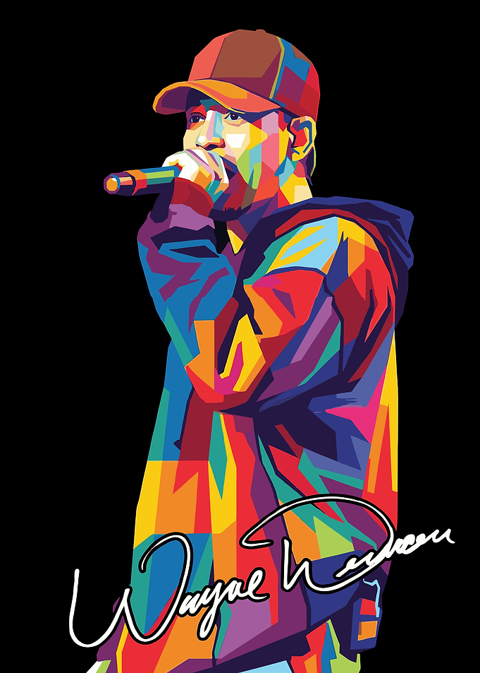 Colorful WPAP Portrait of a Rapper