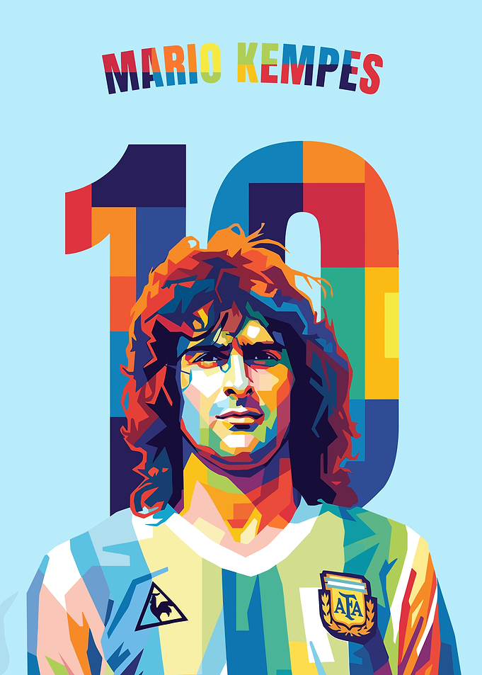 Mario Kempes Pop Art Portrait