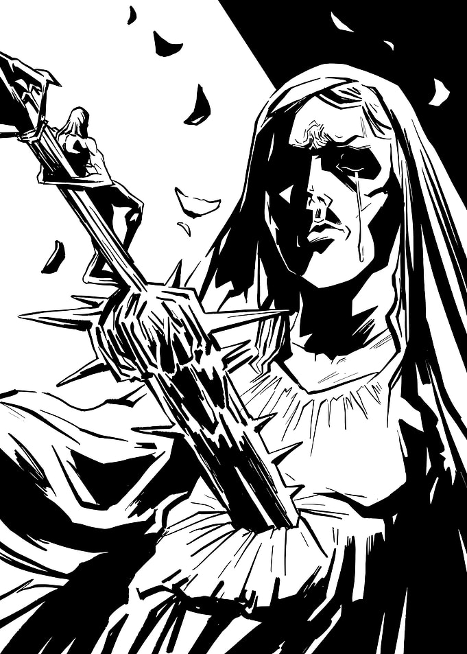 Gothic Figure with Crown of Thorns