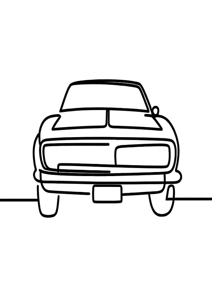 Minimalist Car Line Art