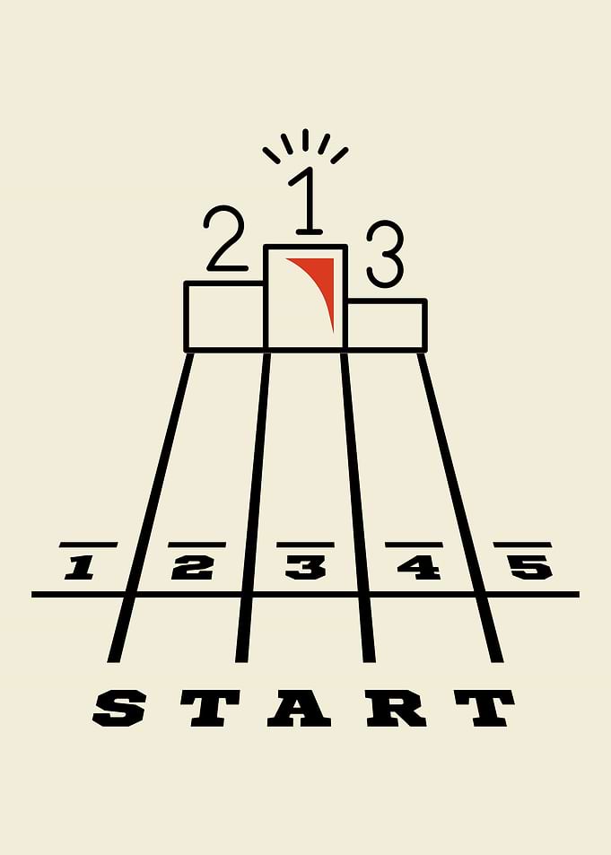 Start Line Podium with Numbers