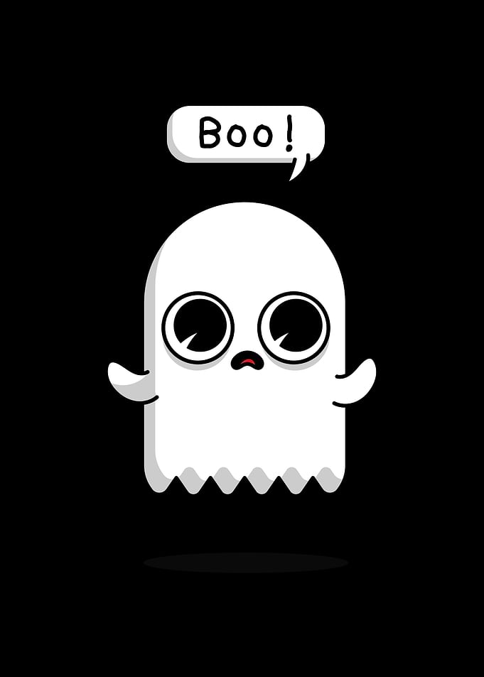 Cute Ghost Saying Boo