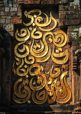 Arabic Calligraphy on Brick Wall