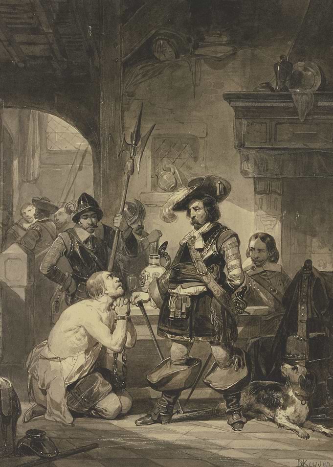 Soldier interrogating a prisoner