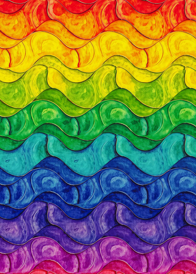Vibrant Wavy Pride Rainbow Pattern