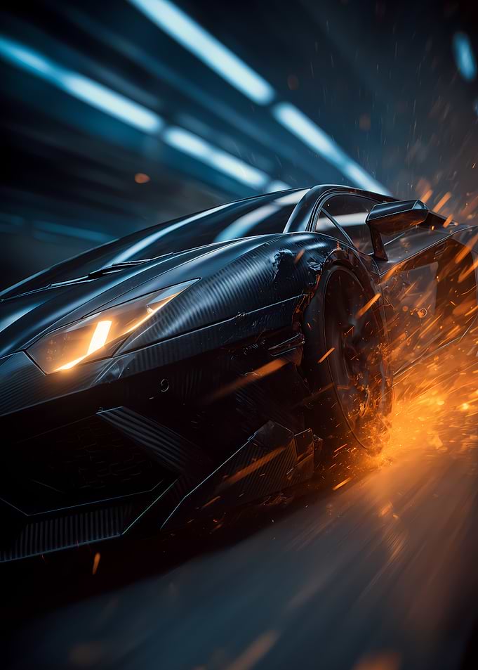 Aggressive Sports Car Speeding