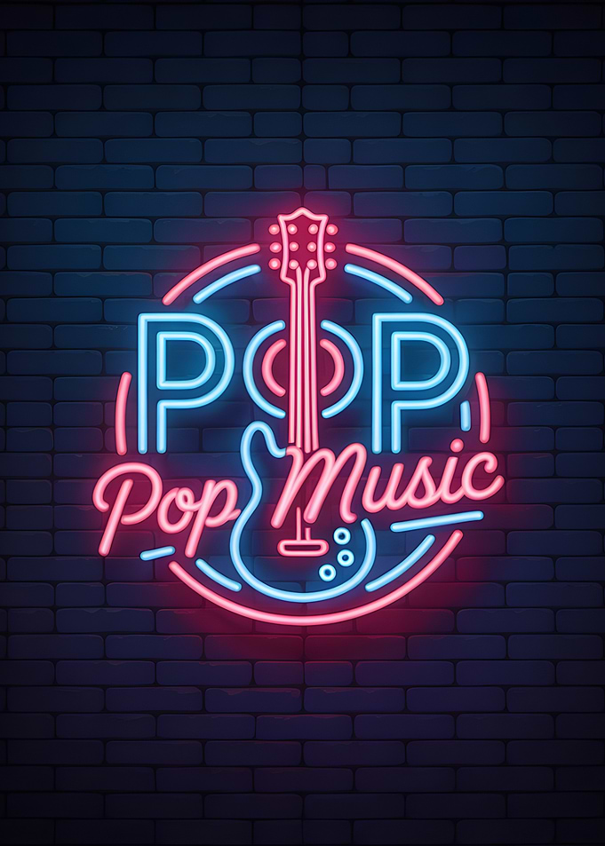 Pop Music Neon Sign