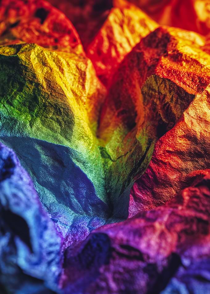 Colorful Rainbow Crumpled Texture Abstract