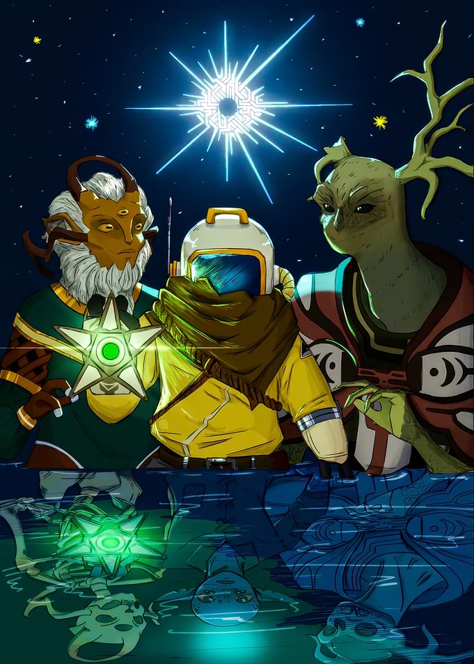 Trio Under Starry Sky
