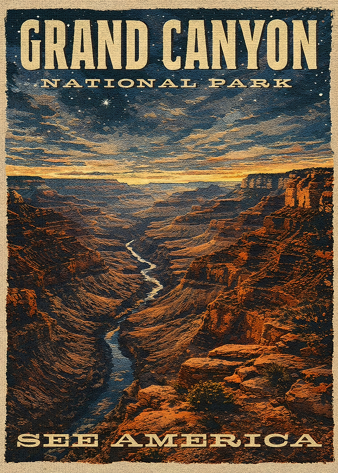 Grand Canyon National Park Vintage Poster