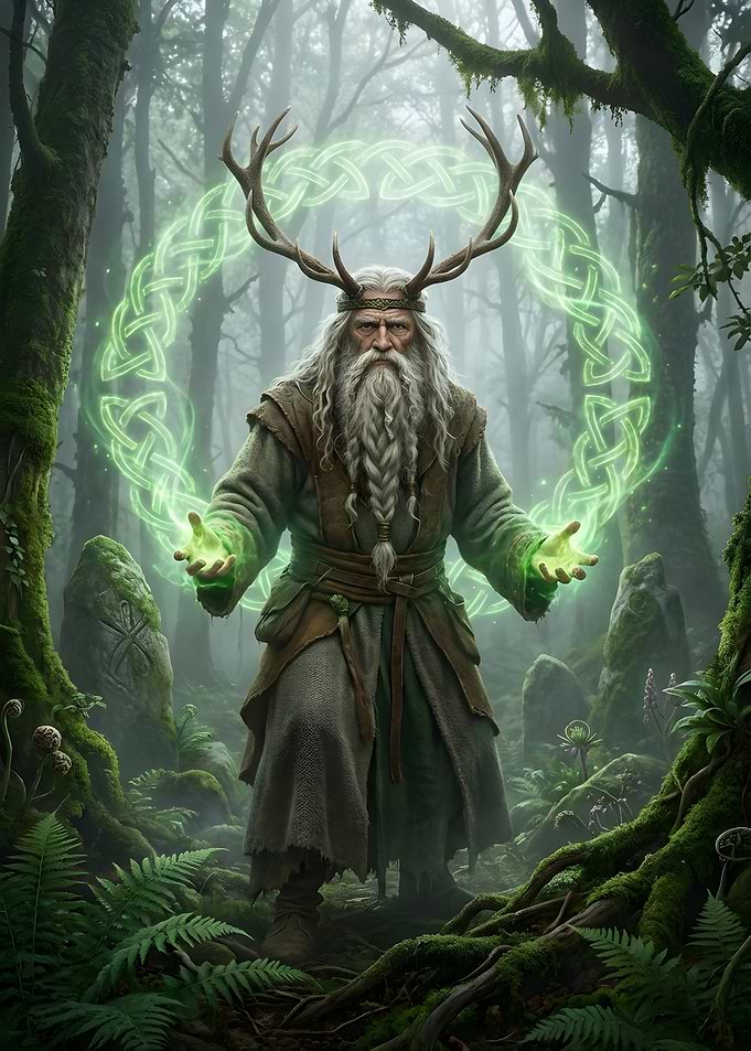 Mystical Druid in a Forest