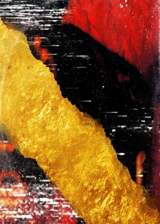 Abstract Textured Yellow and Red Painting baby keem